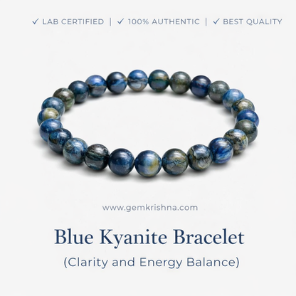 Blue Kyanite Bracelet (Clarity and Energy Balance) premium GemKrishna product cover