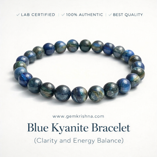 Blue Kyanite Bracelet (Clarity and Energy Balance) premium GemKrishna product cover