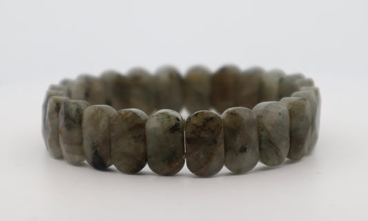 Labradorite Oval Faceted Flat Bead Bracelet – Intuition, Protection & Transformation