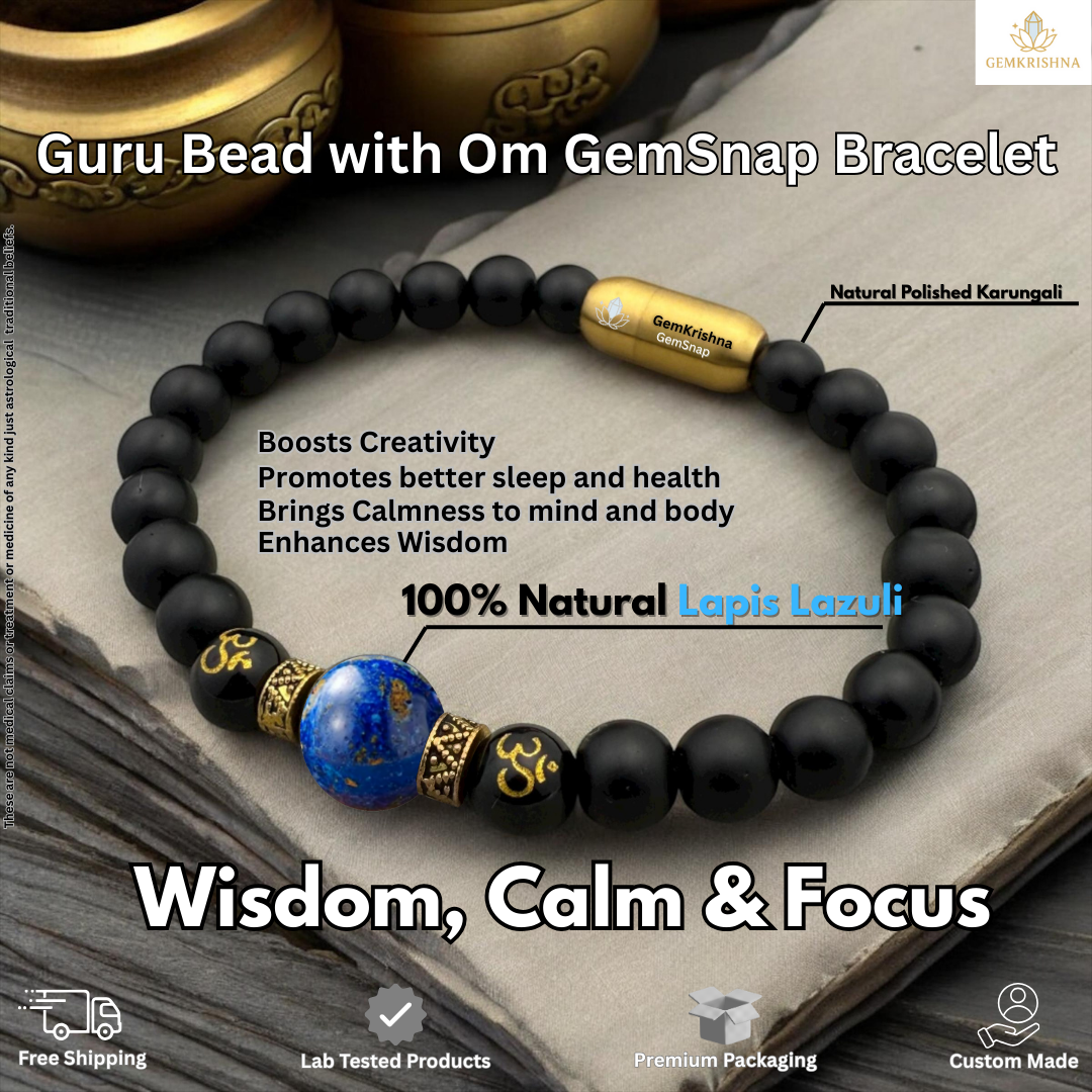 Guru Bead with OM GemSnap Bracelet