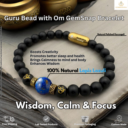 Guru Bead with OM GemSnap Bracelet