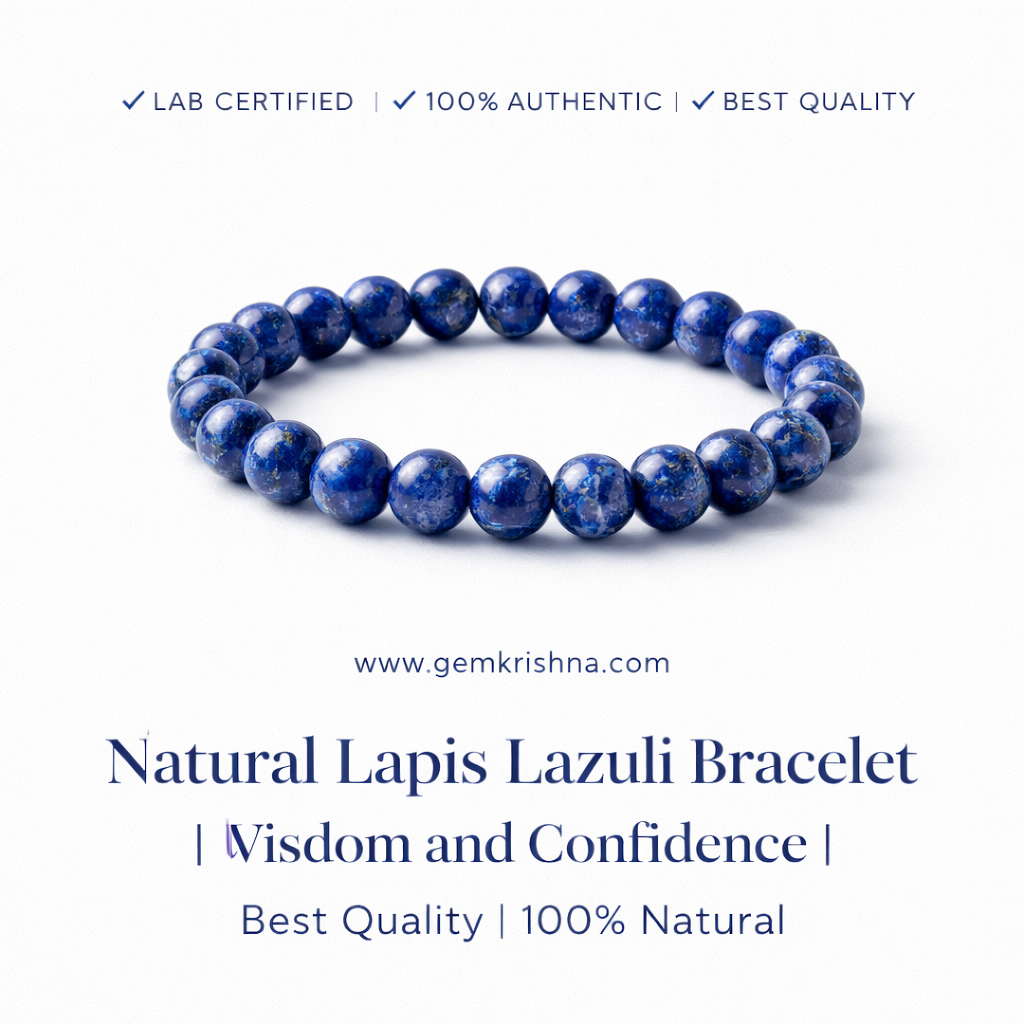 Natural Lapis Lazuli Bracelet | Wisdom and Confidence | Best Quality | 100% Natural premium GemKrishna product cover