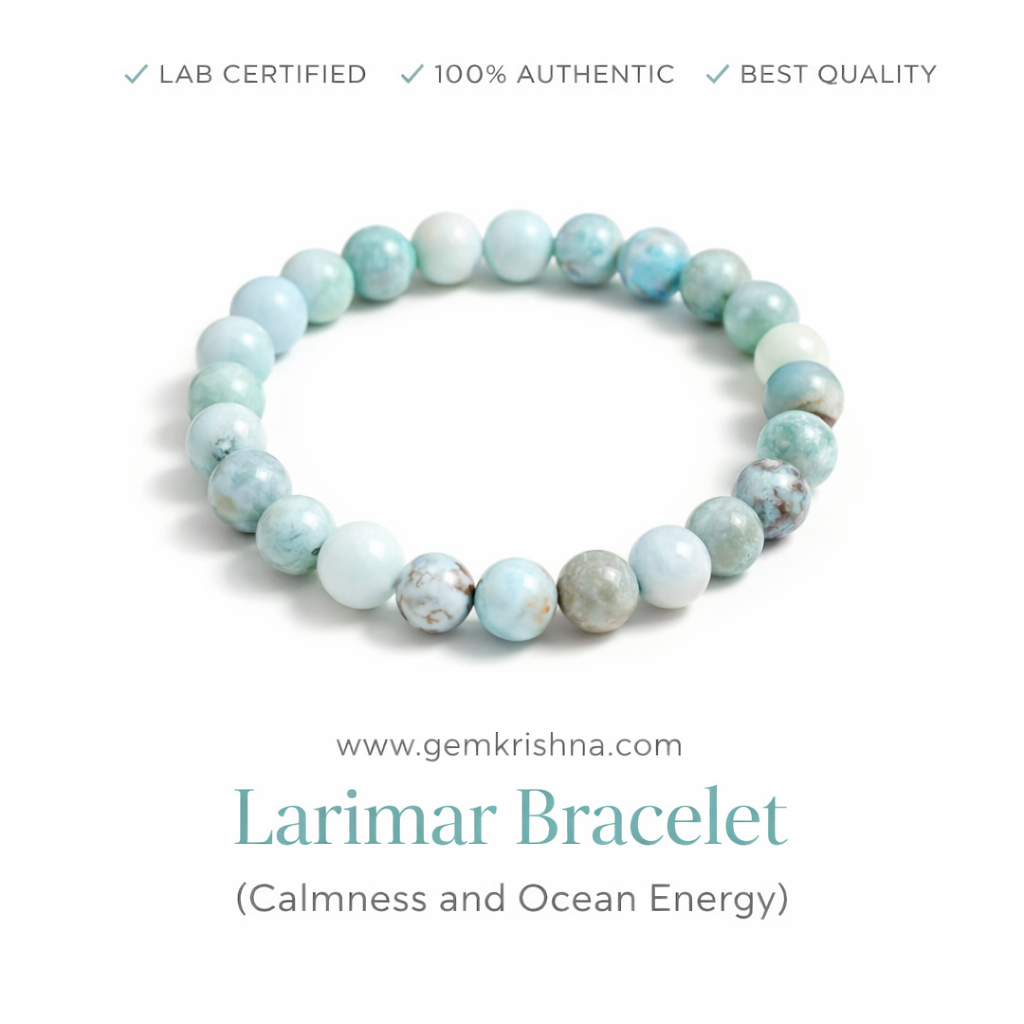 Larimar Bracelet (Calmness and Ocean Energy) premium GemKrishna product cover