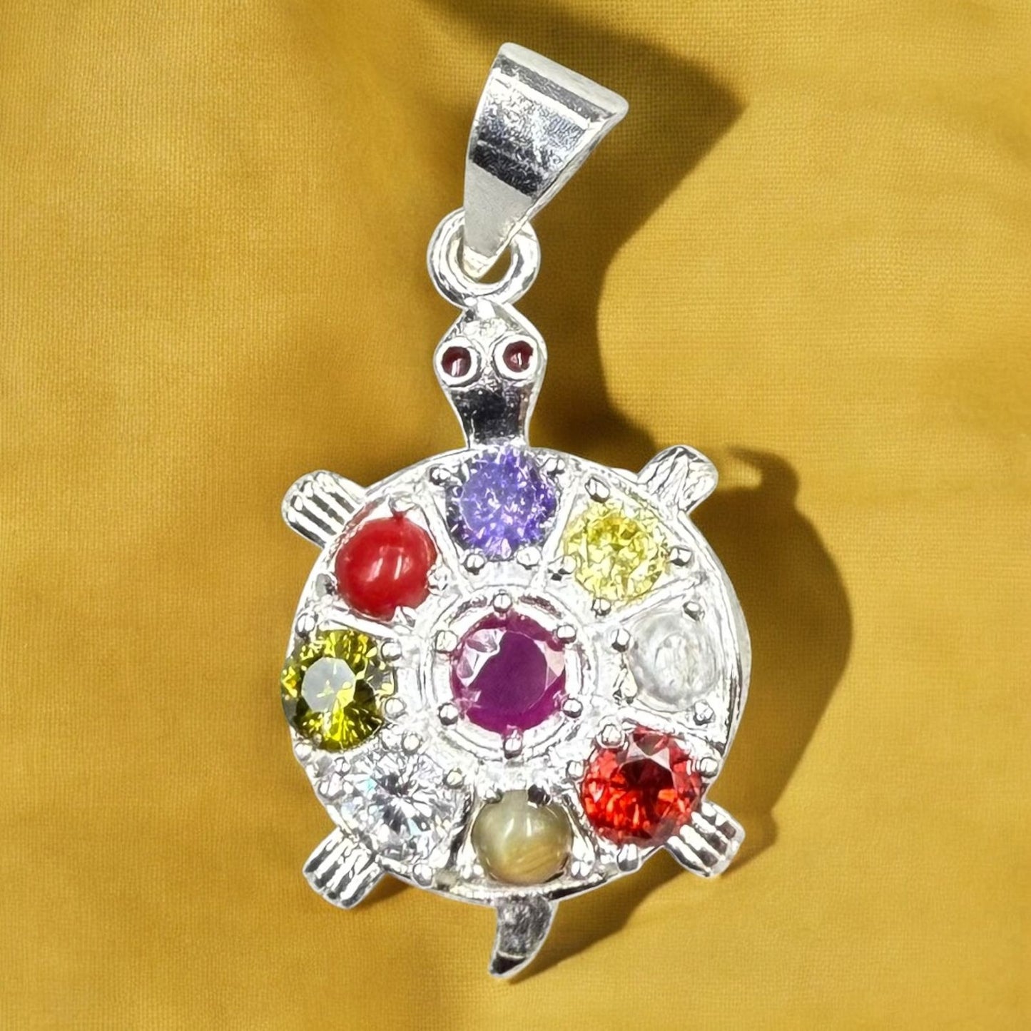 Navrattan  Sterling Silver Kachua Locket