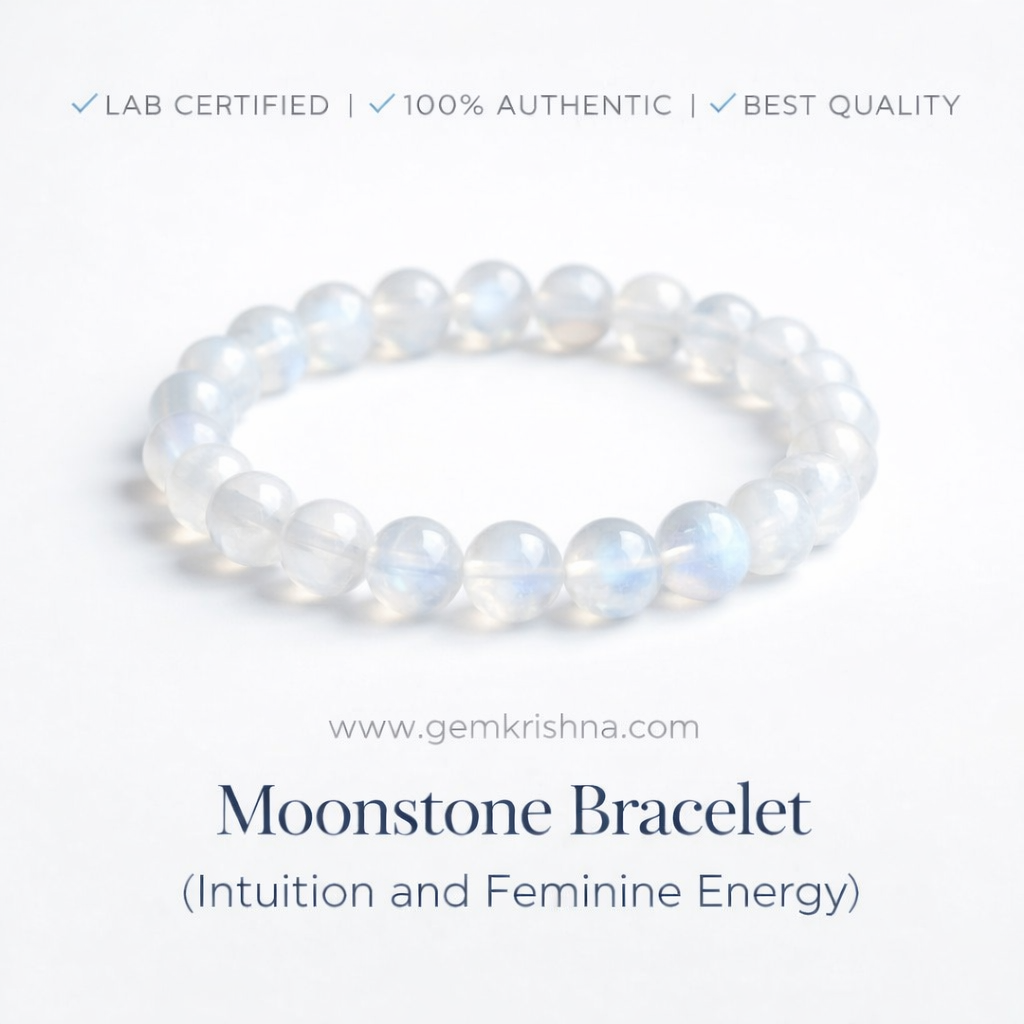 Moonstone Bracelet (Intuition and Feminine Energy) premium GemKrishna product cover