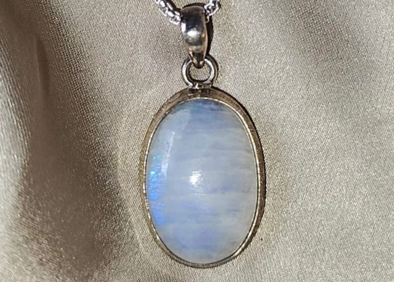 Natural Moonstone Silver Lockets