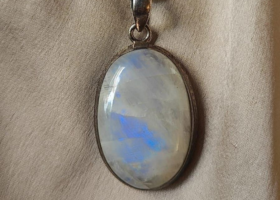 Natural Moonstone Silver Lockets