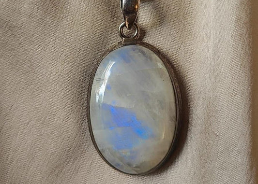 Natural Moonstone Silver Lockets