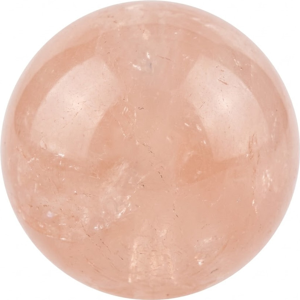 Illustration of a polished morganite bead; natural colour and pattern vary