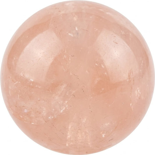 Illustration of a polished morganite bead; natural colour and pattern vary
