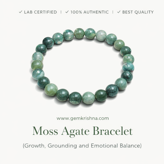 Moss Agate Bracelet (Growth, Grounding and Emotional Balance) premium GemKrishna product cover