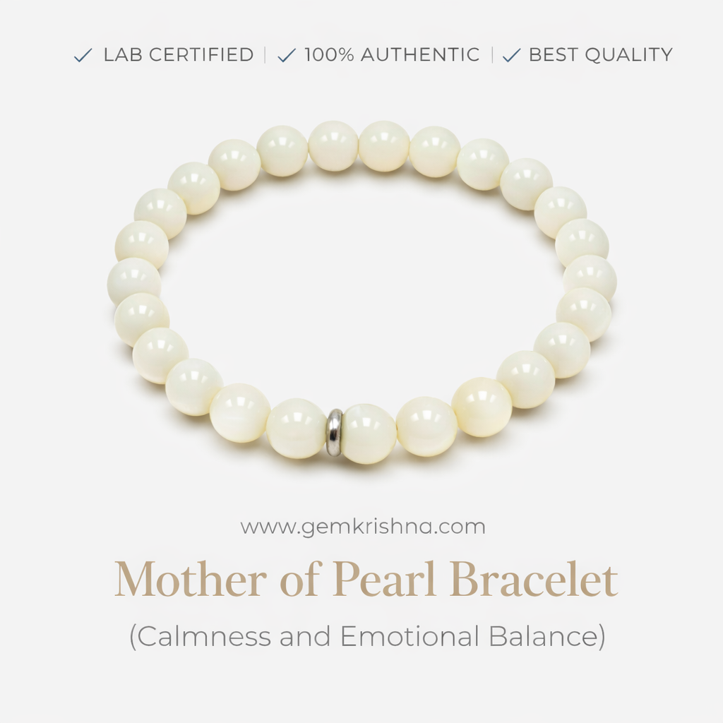 Mother of Pearl Bracelet (Calmness and Emotional Balance) premium GemKrishna product cover