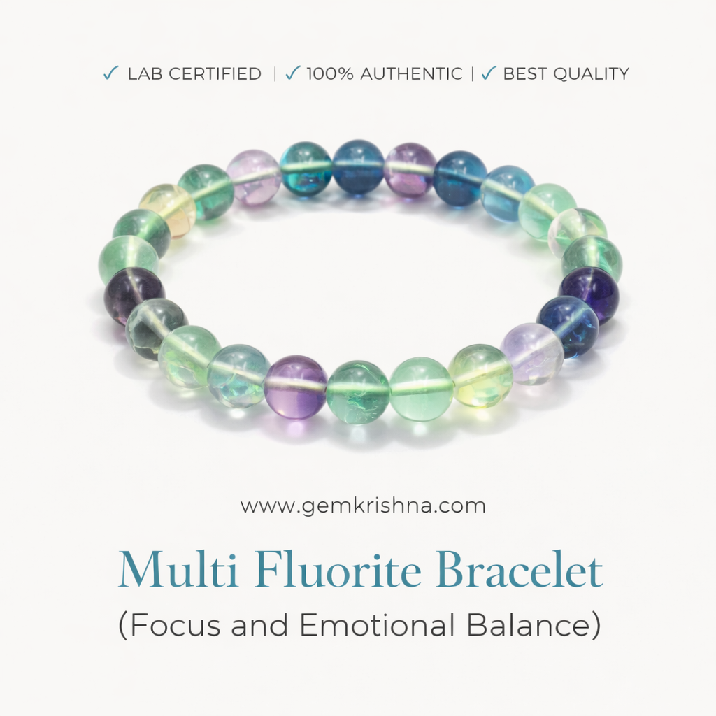 Multi Fluorite Bracelet (Focus and Emotional Balance) premium GemKrishna product cover
