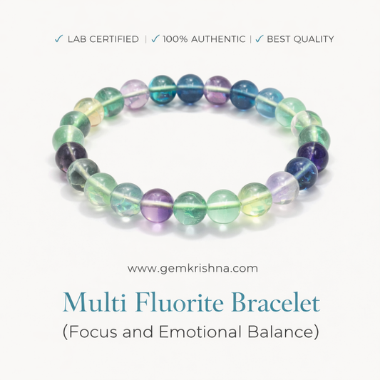 Multi Fluorite Bracelet (Focus and Emotional Balance) premium GemKrishna product cover