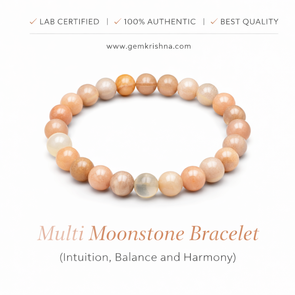 Multi Moonstone Bracelet (Intuition, Balance and Harmony) premium GemKrishna product cover
