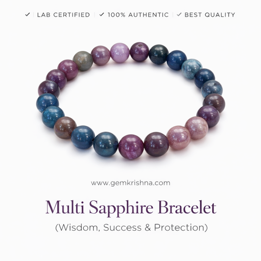 Multi Sapphire Bracelet (Wisdom, Success & Protection) premium GemKrishna product cover