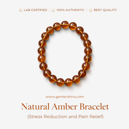 Natural Amber Bracelet (Stress Reduction and Pain Relief) premium GemKrishna product cover