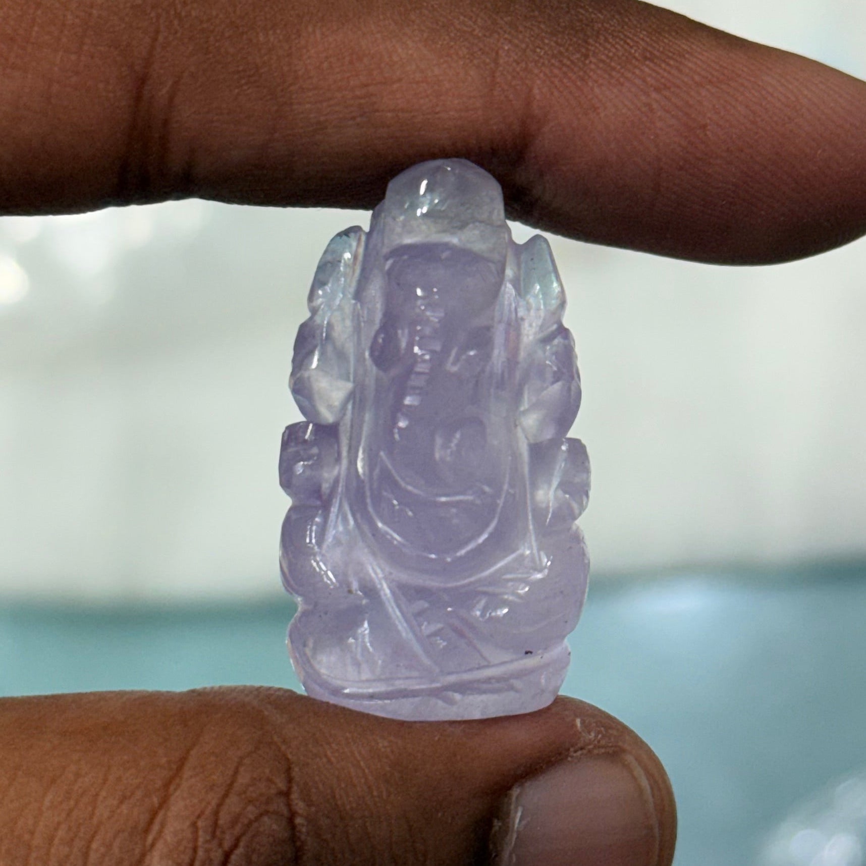 Natural Amethyst Ganesh Ji Carving Figure - GemKrishna