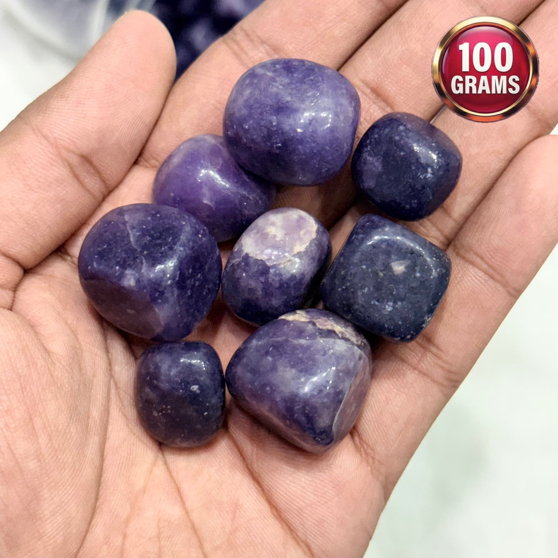 Natural Amethyst Tumble (Calmness and Peace) - GemKrishna