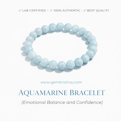 Aquamarine Bracelet (Emotional Balance and Confidence) premium GemKrishna product cover