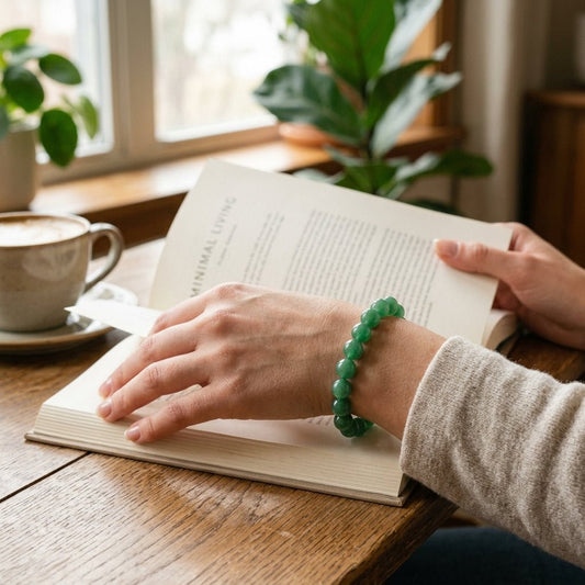 Natural Aventurine Bracelet | Round Beads | Certified Original Gemstone Jewelry - GemKrishna
