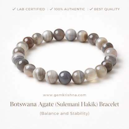 Botswana Agate (Sulemani Hakik) Bracelet (Balance and Stability) premium GemKrishna product cover
