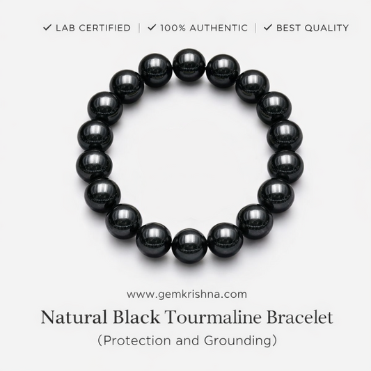 Natural Black Tourmaline Bracelet (Protection and Grounding) premium GemKrishna product cover