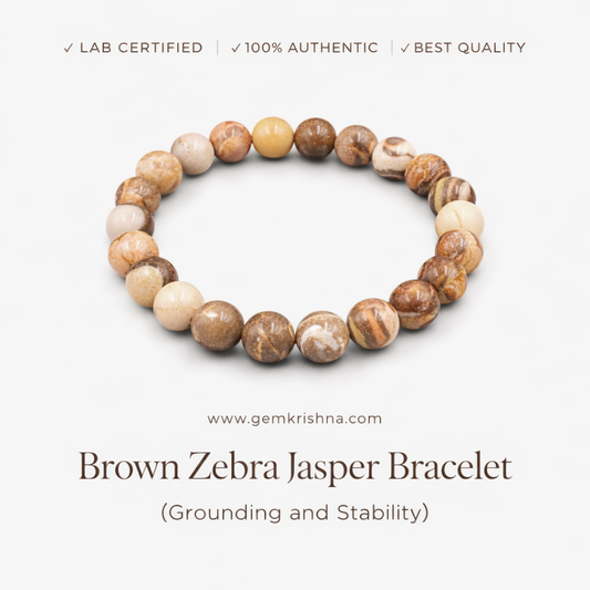Brown Zebra Jasper Bracelet (Grounding and Stability) premium GemKrishna product cover
