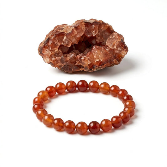 Natural Carnelian Bracelet | Confidence and Vitality | Best Quality | 100% Natural - GemKrishna