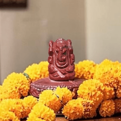 Natural Carnelian Ganesh Ji Carving Figure - GemKrishna