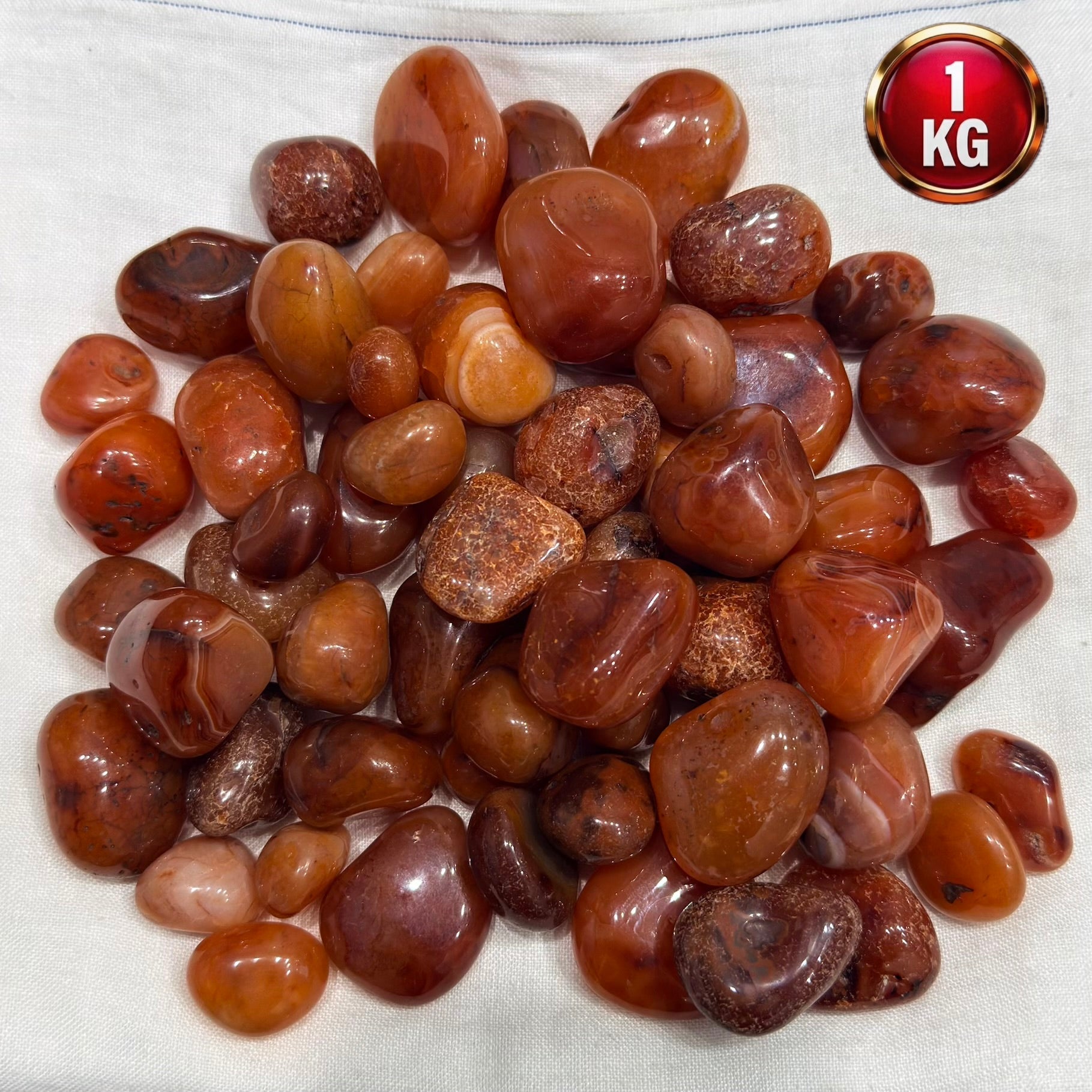 Natural Carnelian Tumble 100 grams to 1 kg - GemKrishna