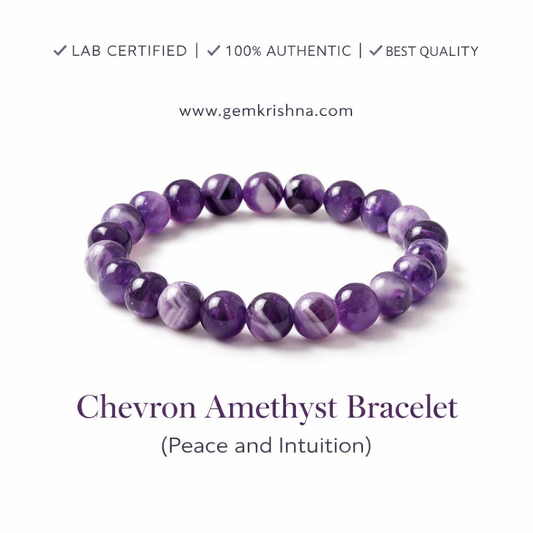 Chevron Amethyst Bracelet (Peace and Intuition) premium GemKrishna product cover