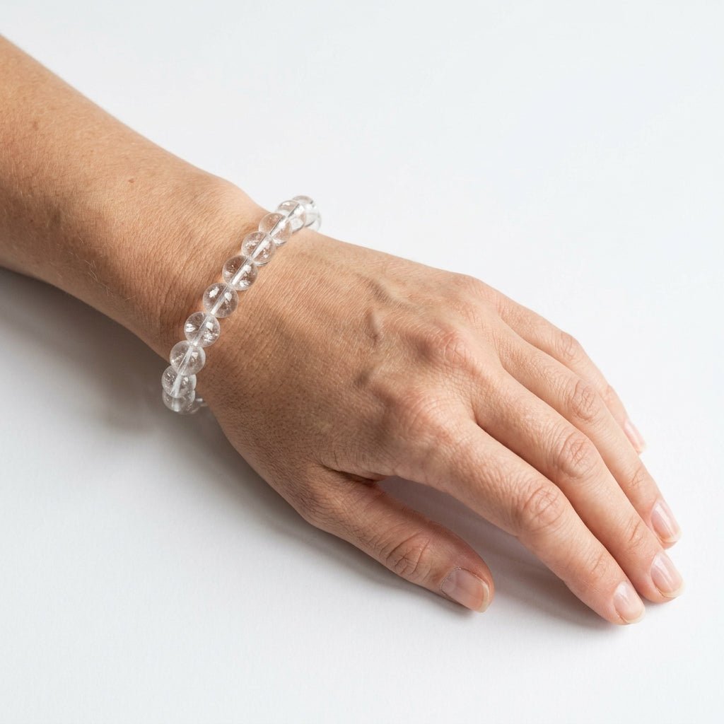 Natural Clear Quartz Bracelet | Clarity and Positive Energy | Best Quality | 100% Natural - GemKrishna