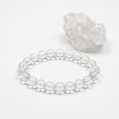 Natural Clear Quartz Bracelet | Clarity and Positive Energy | Best Quality | 100% Natural - GemKrishna