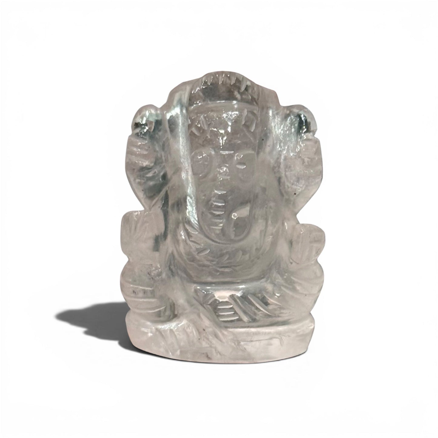 Natural Crystal Quartz Ganesh Ji Carving Figure - GemKrishna