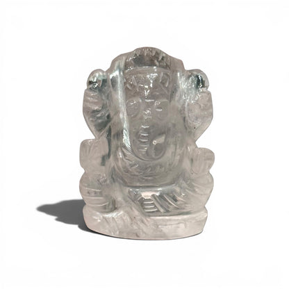 Natural Crystal Quartz Ganesh Ji Carving Figure - GemKrishna