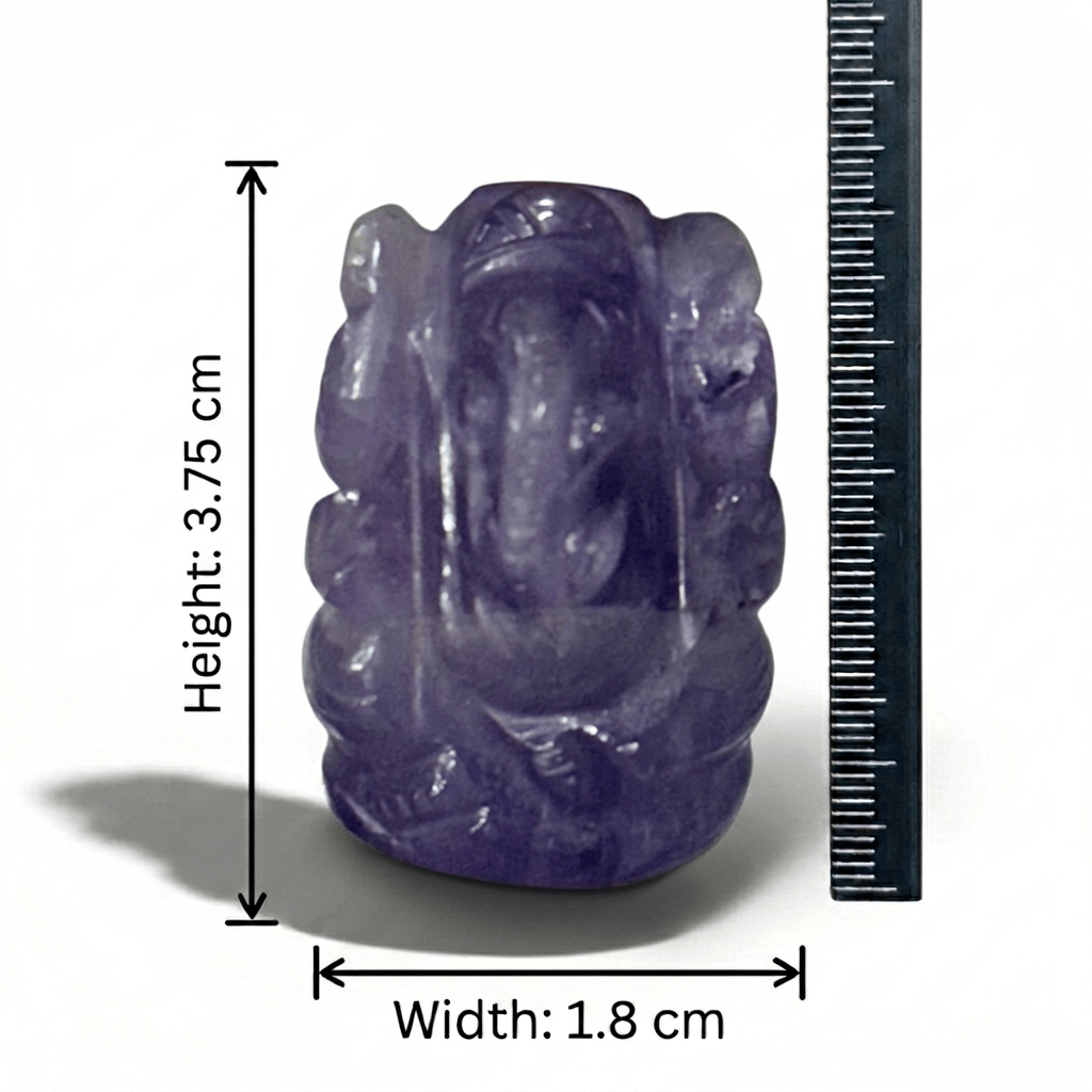 Natural Dark Amethyst Ganesh Ji Carving Figure - GemKrishna