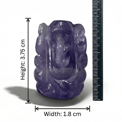 Natural Dark Amethyst Ganesh Ji Carving Figure - GemKrishna