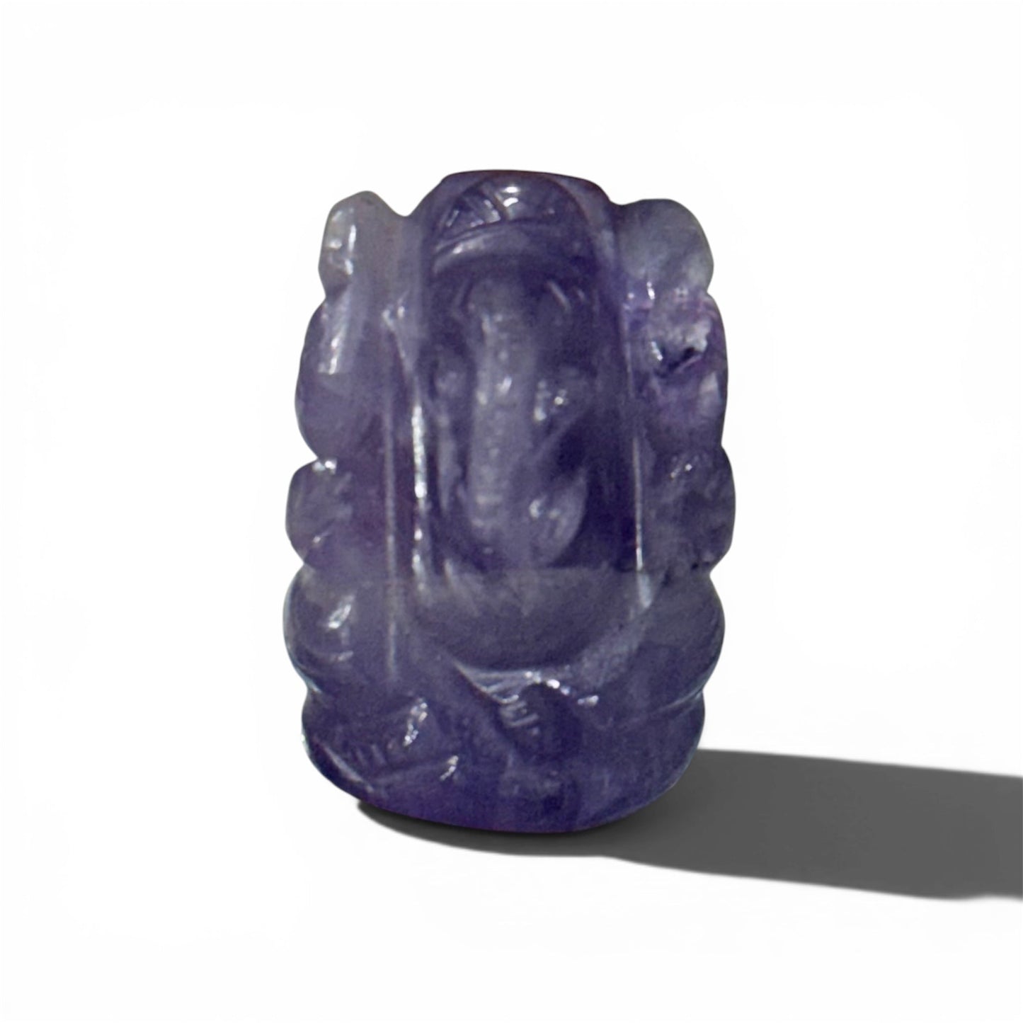 Natural Dark Amethyst Ganesh Ji Carving Figure - GemKrishna