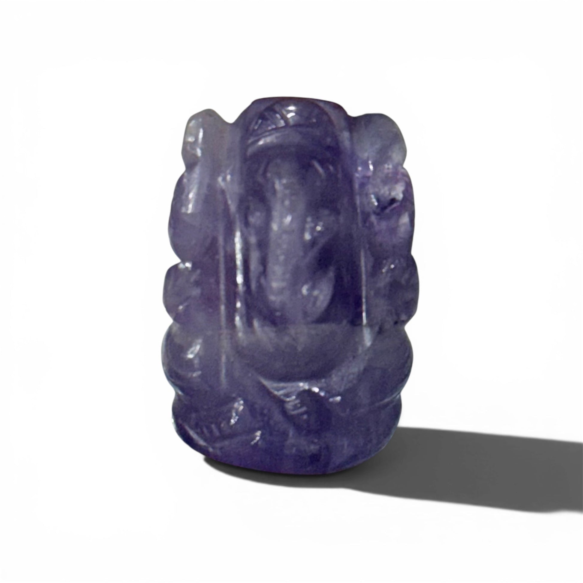 Natural Dark Amethyst Ganesh Ji Carving Figure - GemKrishna