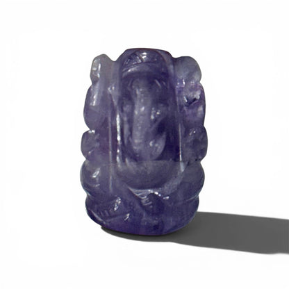 Natural Dark Amethyst Ganesh Ji Carving Figure - GemKrishna