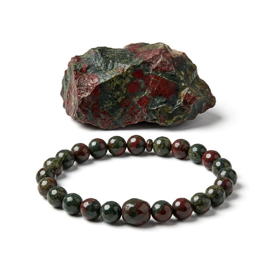 Natural Dragon Blood Jasper Bracelet | Strength and Courage | Best Quality | 100% Natural - GemKrishna
