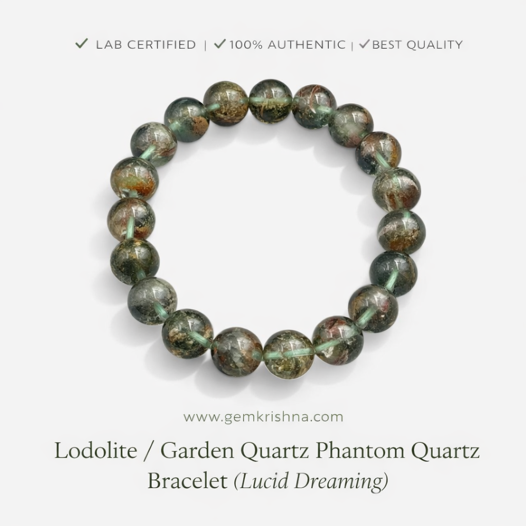 Lodolite / Garden Quartz / Phantom Quartz Bracelet (Lucid Dreaming) premium GemKrishna product cover