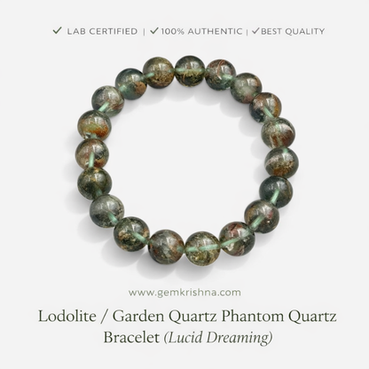 Lodolite / Garden Quartz / Phantom Quartz Bracelet (Lucid Dreaming) premium GemKrishna product cover