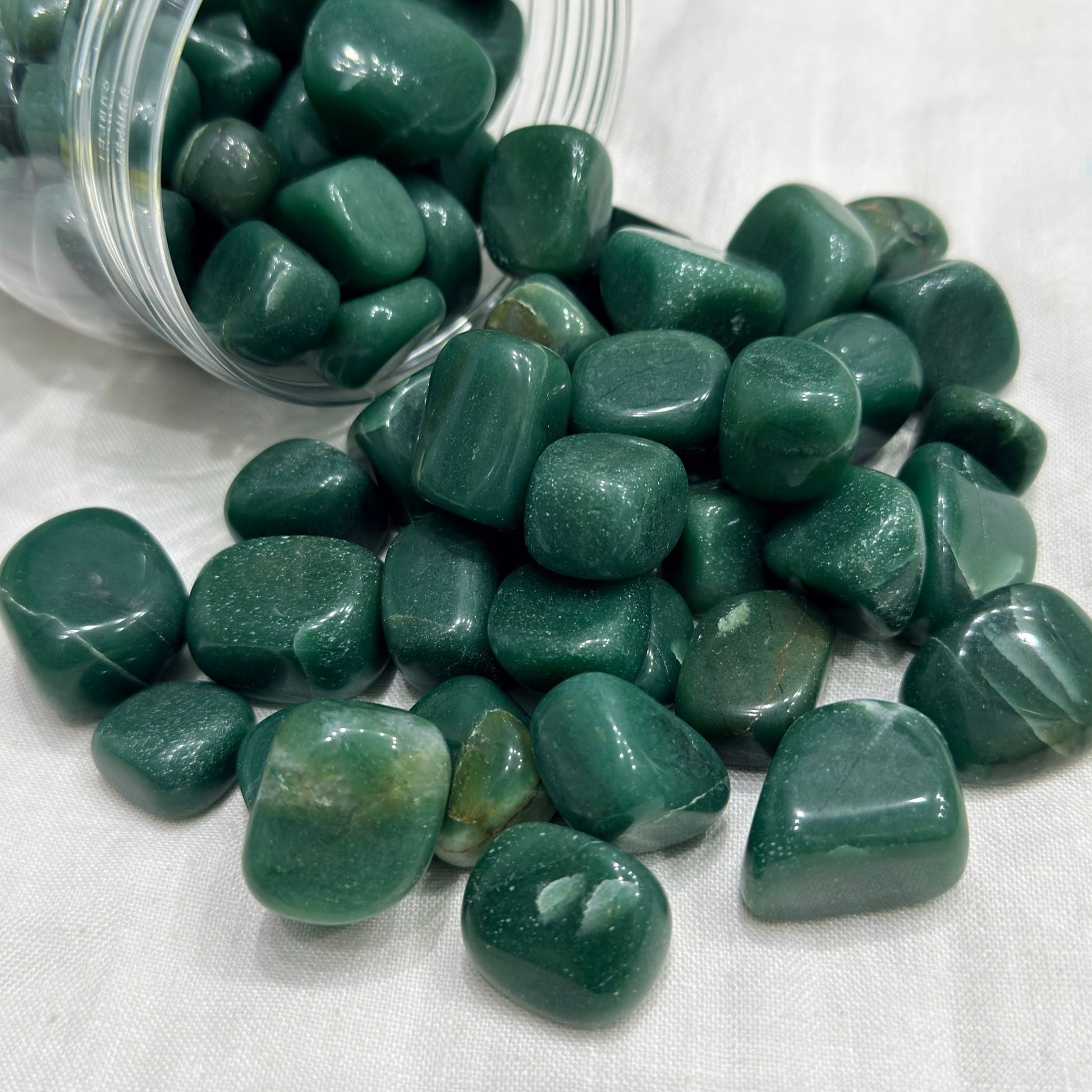 Natural Green Jade Tumble (Emotional balance and prosperity)cv - GemKrishna