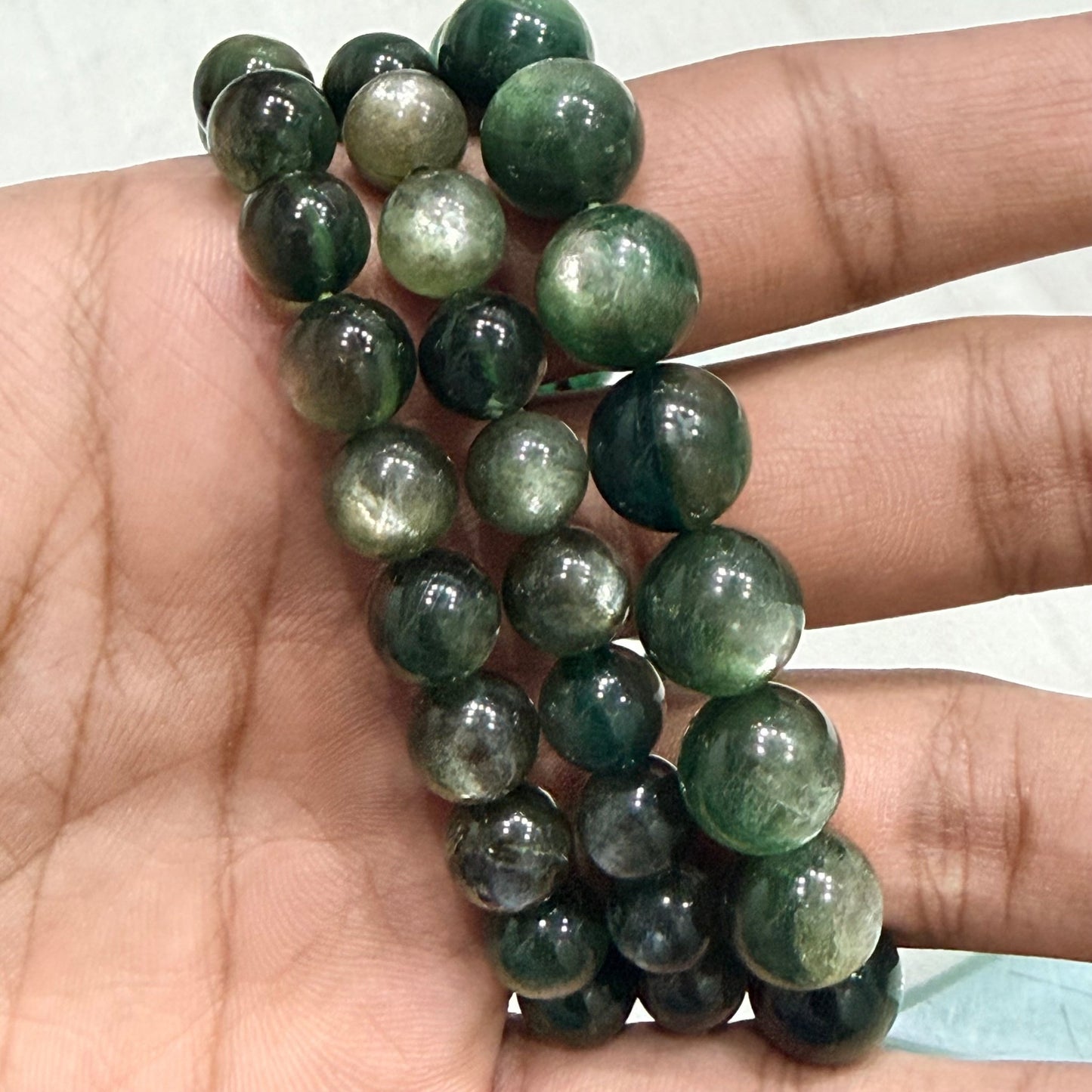 Natural Green Lepidolite AAA quality 8/10/12 mm Lab Tested - GemKrishna