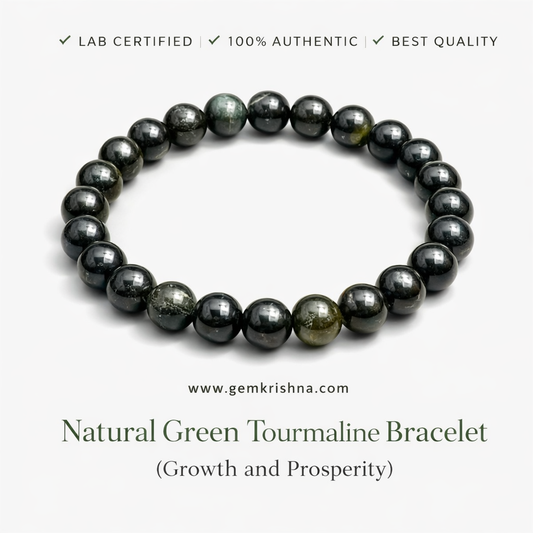 Natural Green Tourmaline Bracelet (Growth and Prosperity) premium GemKrishna product cover