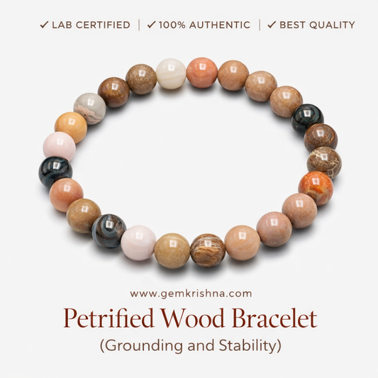 Petrified Wood Bracelet (Grounding and Stability) premium GemKrishna product cover