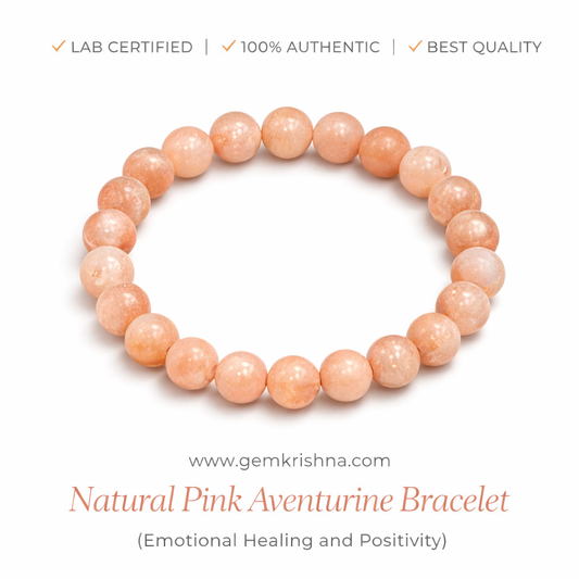 Natural Pink Aventurine Bracelet (Emotional Healing and Positivity) premium GemKrishna product cover