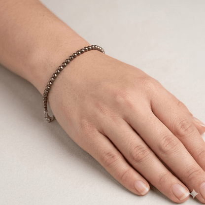 Natural Pyrite Cut stone 4mm bracelet Lab Certified Bracelet - GemKrishna